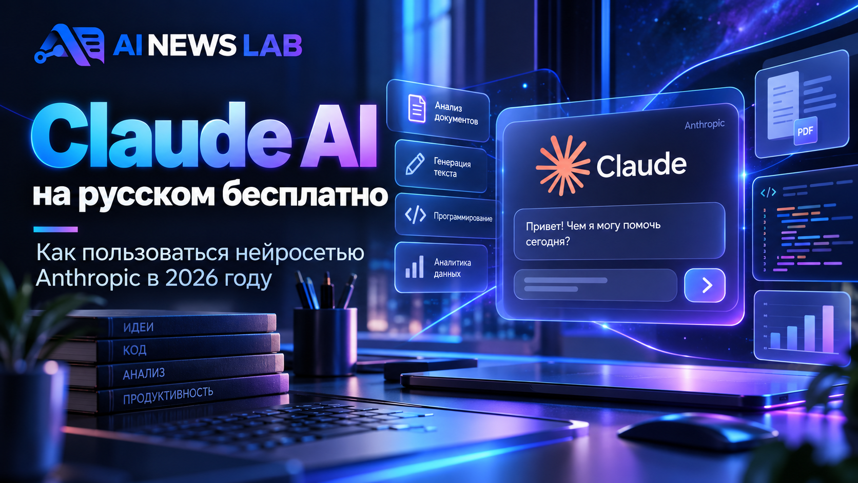 Claude AI на русском языке — нейросеть Anthropic для текста, кода и анализа документов