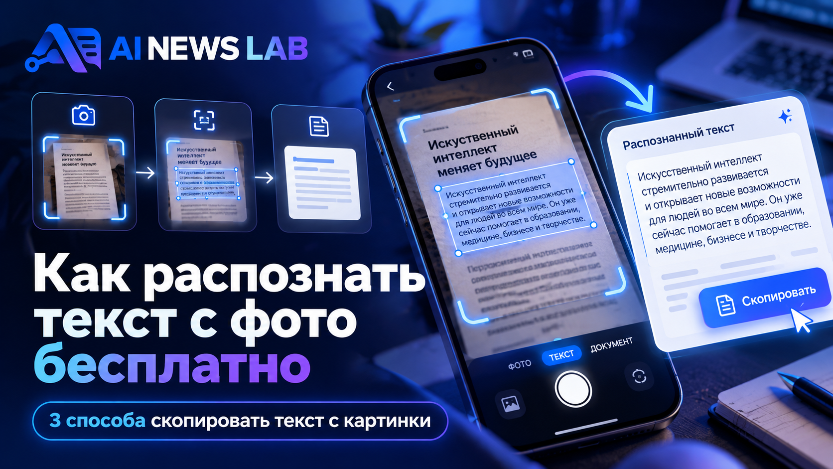 Распознавание текста с фото бесплатно — преобразование фотографии документа в редактируемый текст с помощью OCR