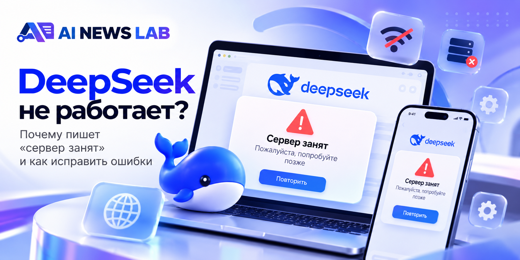 DeepSeek не работает в 2026 году — ошибка «сервер занят», сбой подключения и способы восстановления работы нейросети