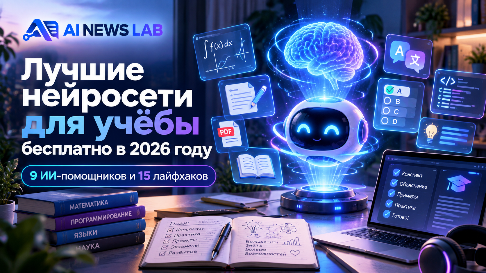 Лучшие нейросети для учёбы бесплатно — 9 ИИ-помощников для школьников и студентов в 2026 году