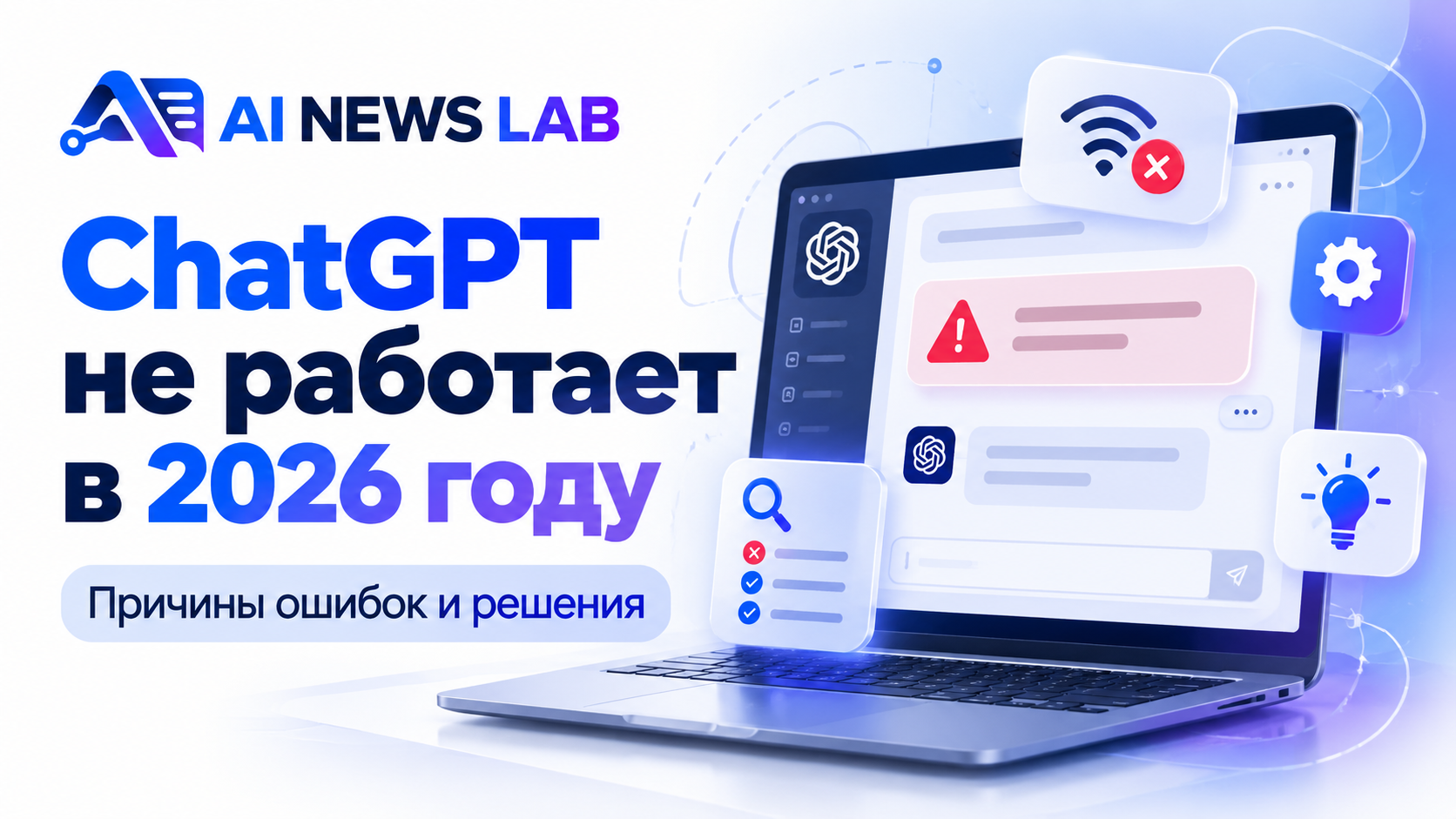 ChatGPT не работает — причины ошибок подключения, входа и отправки сообщений.